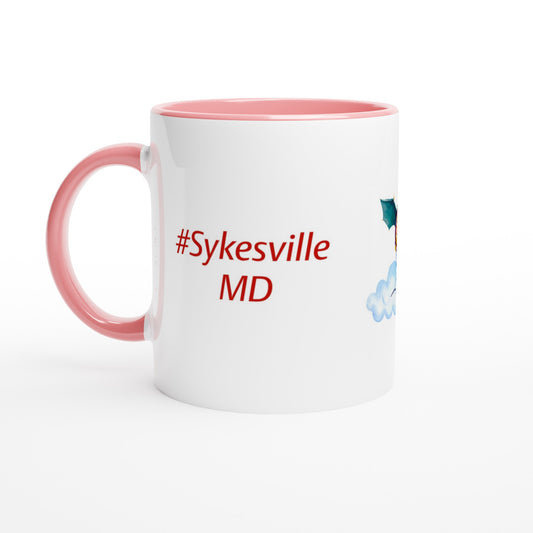 Sykesville, MD White 11oz Ceramic Mug with Color Inside - S&J Pictures