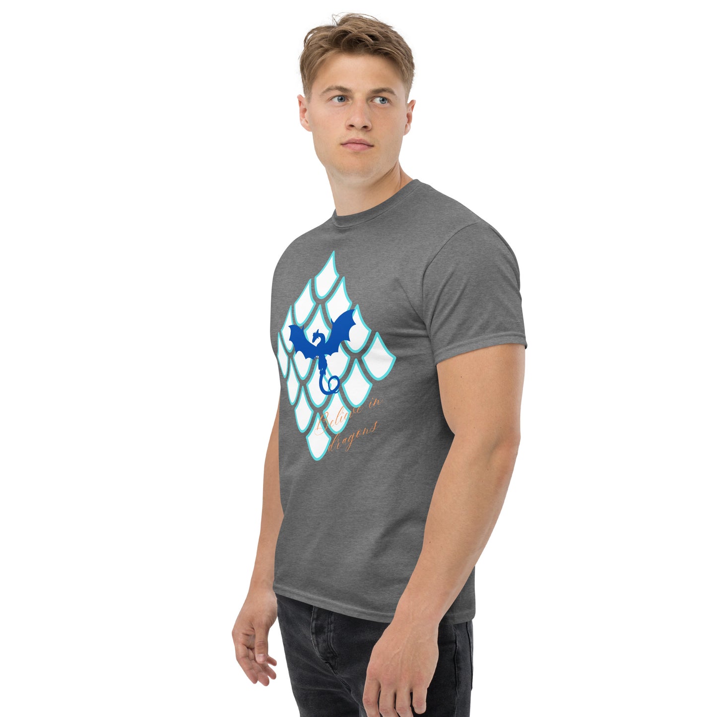 Believe In Dragons! Scale Up! Unisex classic tee - S&J Pictures