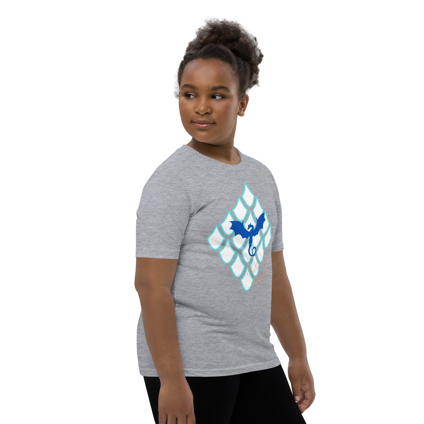 Believe In Dragons! Scale Up! Youth Short Sleeve T-Shirt - S&J Pictures