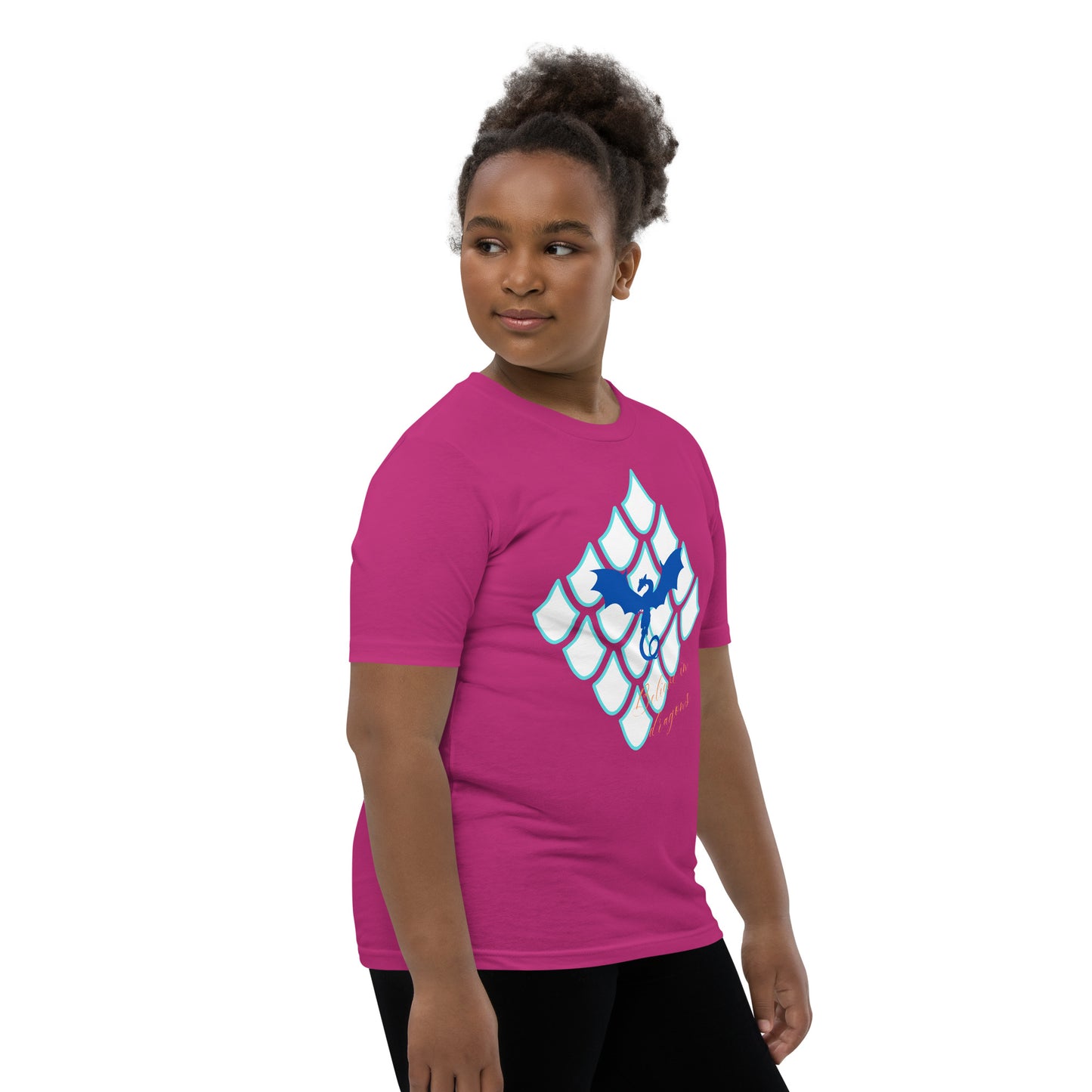 Believe In Dragons! Scale Up! Youth Short Sleeve T-Shirt - S&J Pictures