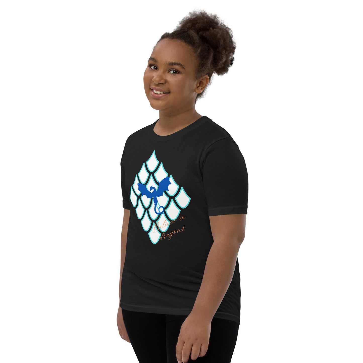 Believe In Dragons! Scale Up! Youth Short Sleeve T-Shirt - S&J Pictures
