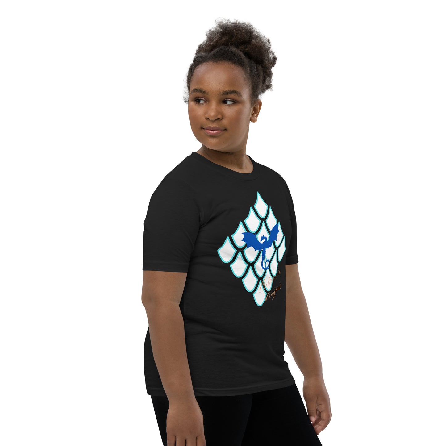 Believe In Dragons! Scale Up! Youth Short Sleeve T-Shirt - S&J Pictures