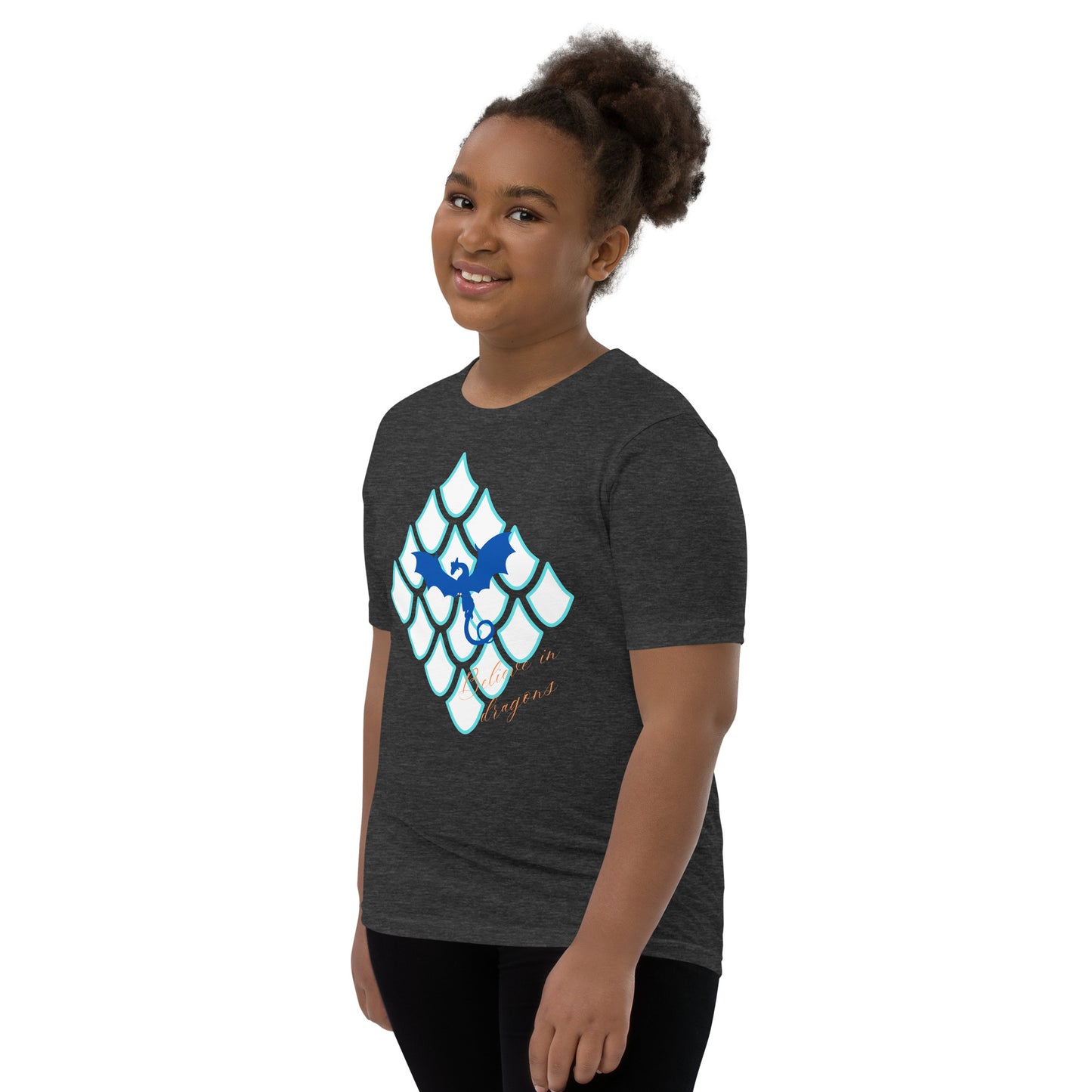 Believe In Dragons! Scale Up! Youth Short Sleeve T-Shirt - S&J Pictures