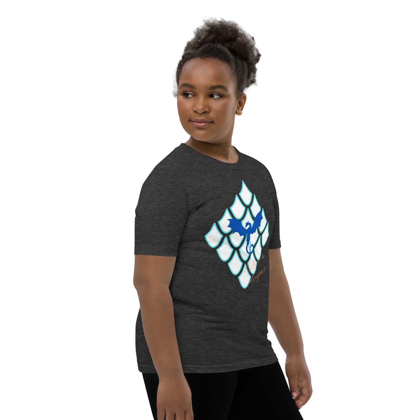 Believe In Dragons! Scale Up! Youth Short Sleeve T-Shirt - S&J Pictures