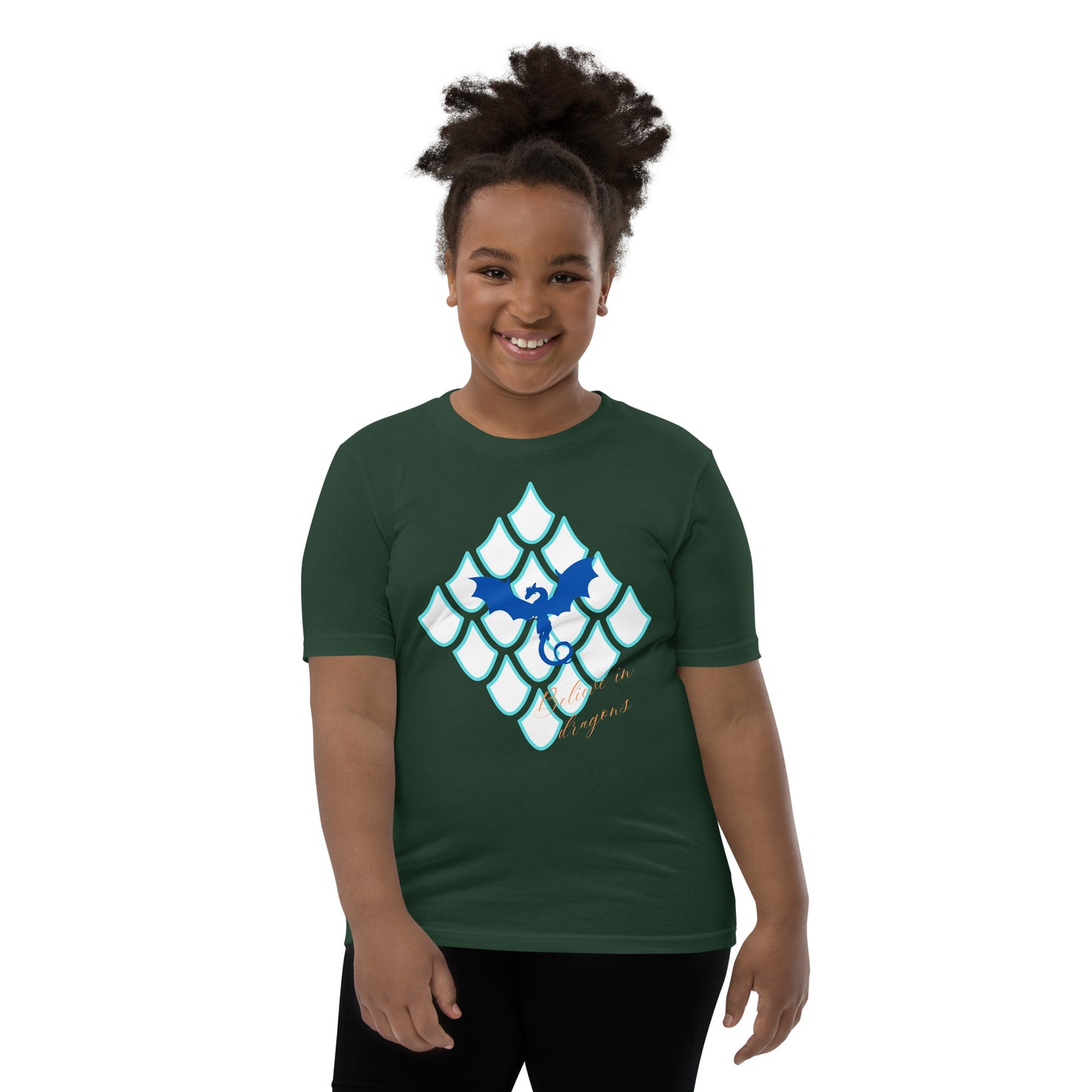Believe In Dragons! Scale Up! Youth Short Sleeve T-Shirt - S&J Pictures