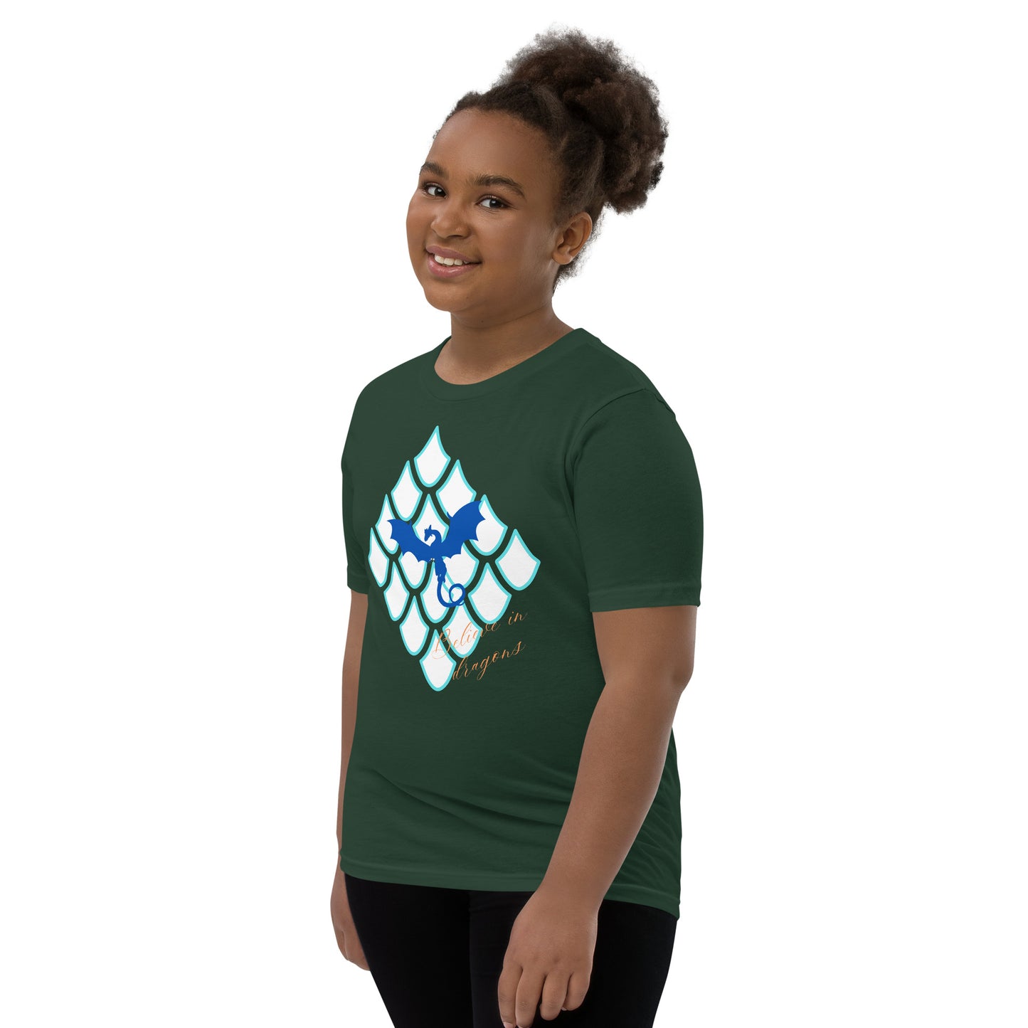 Believe In Dragons! Scale Up! Youth Short Sleeve T-Shirt - S&J Pictures