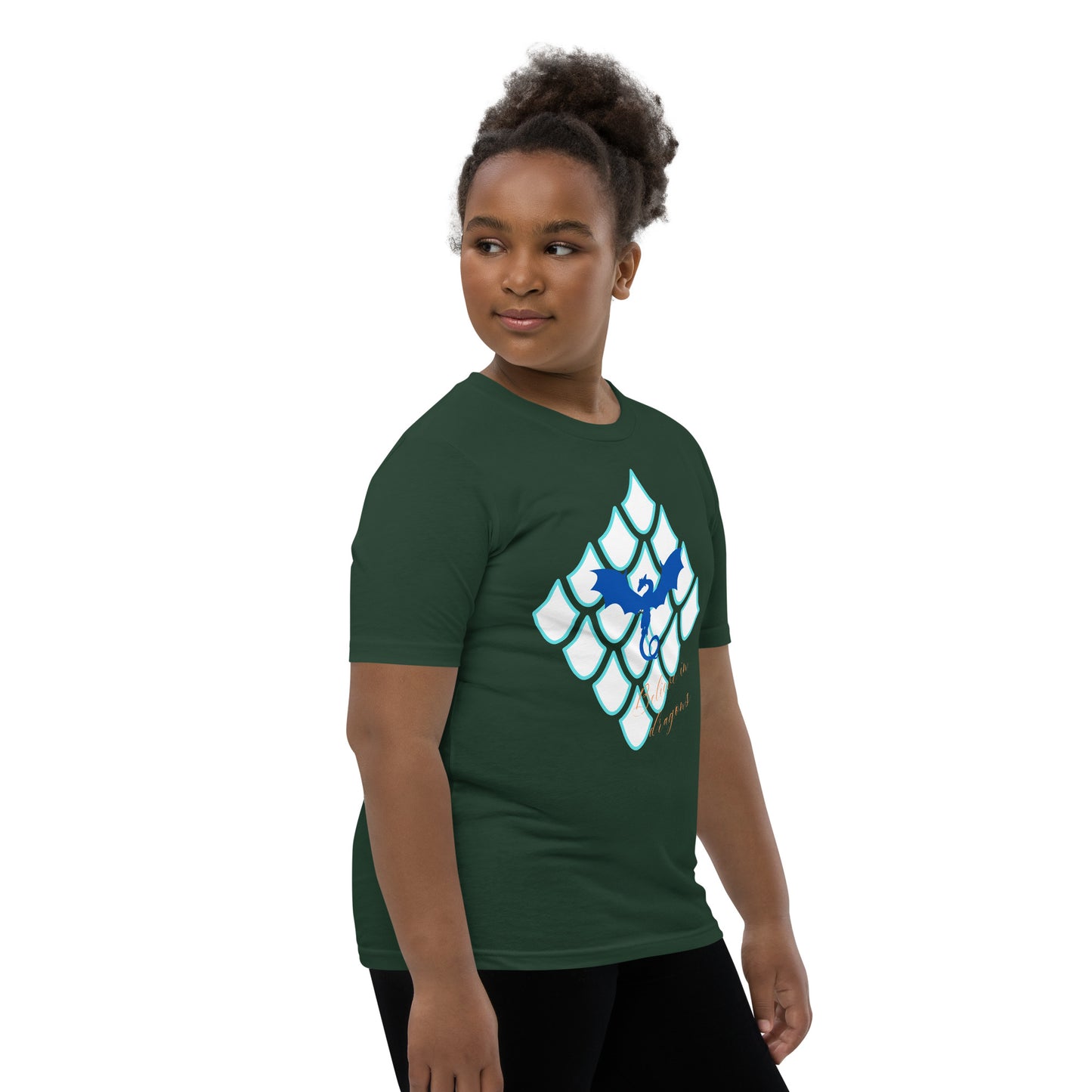 Believe In Dragons! Scale Up! Youth Short Sleeve T-Shirt - S&J Pictures