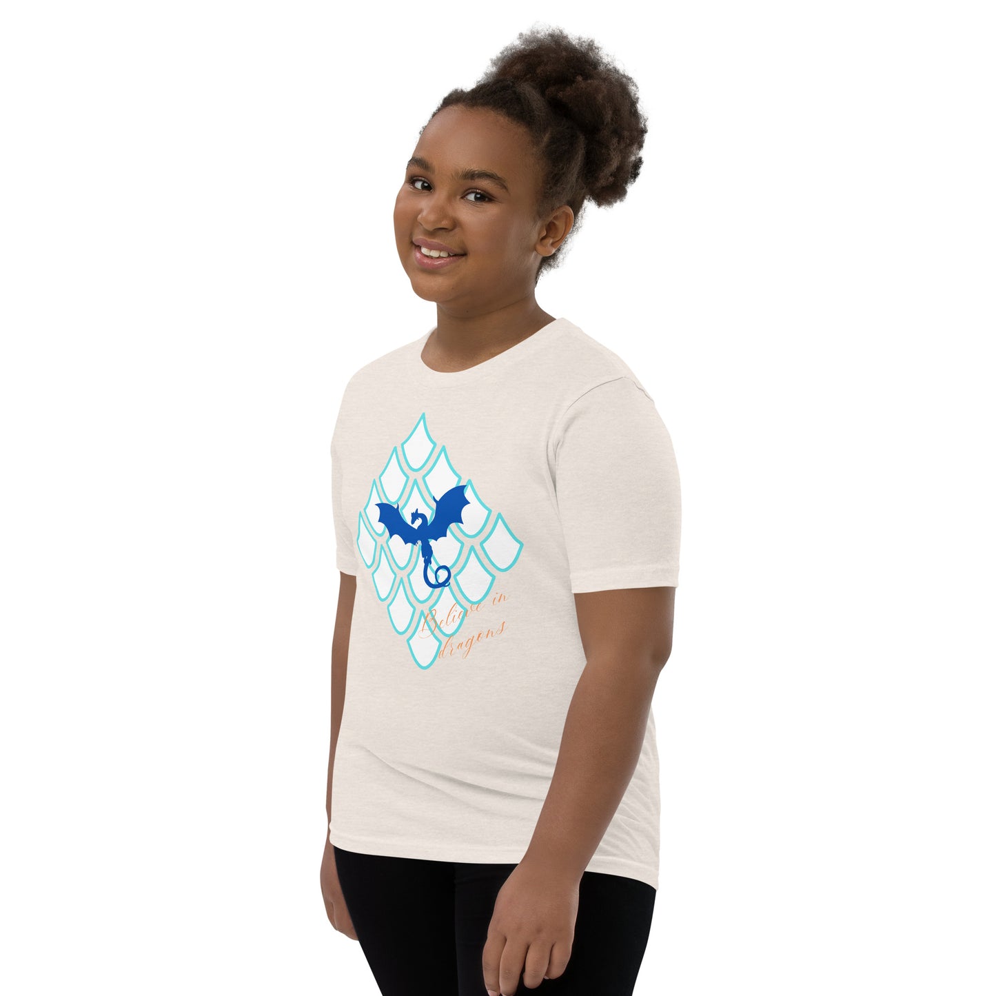 Believe In Dragons! Scale Up! Youth Short Sleeve T-Shirt - S&J Pictures