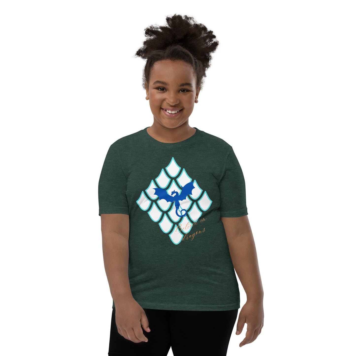 Believe In Dragons! Scale Up! Youth Short Sleeve T-Shirt - S&J Pictures