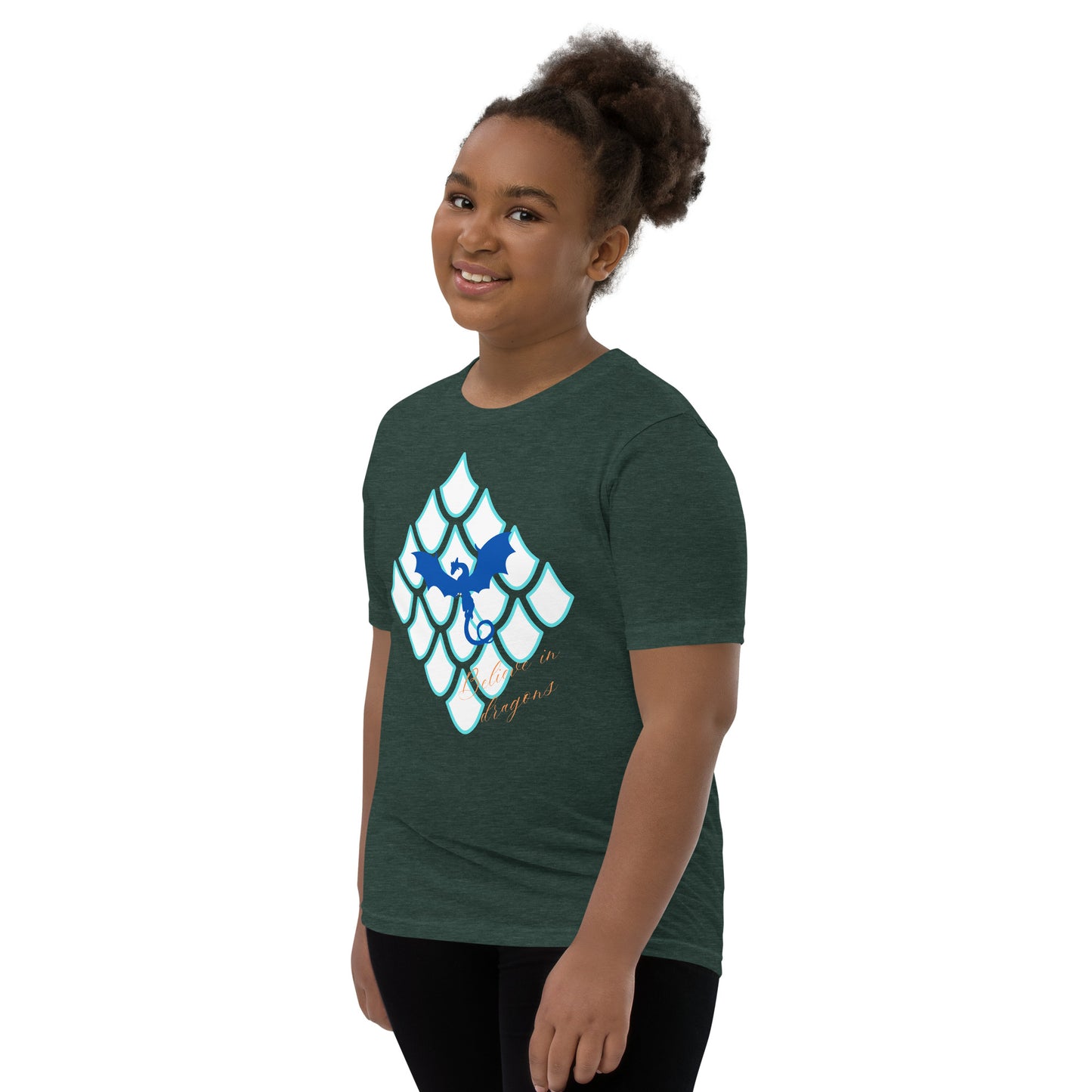 Believe In Dragons! Scale Up! Youth Short Sleeve T-Shirt - S&J Pictures