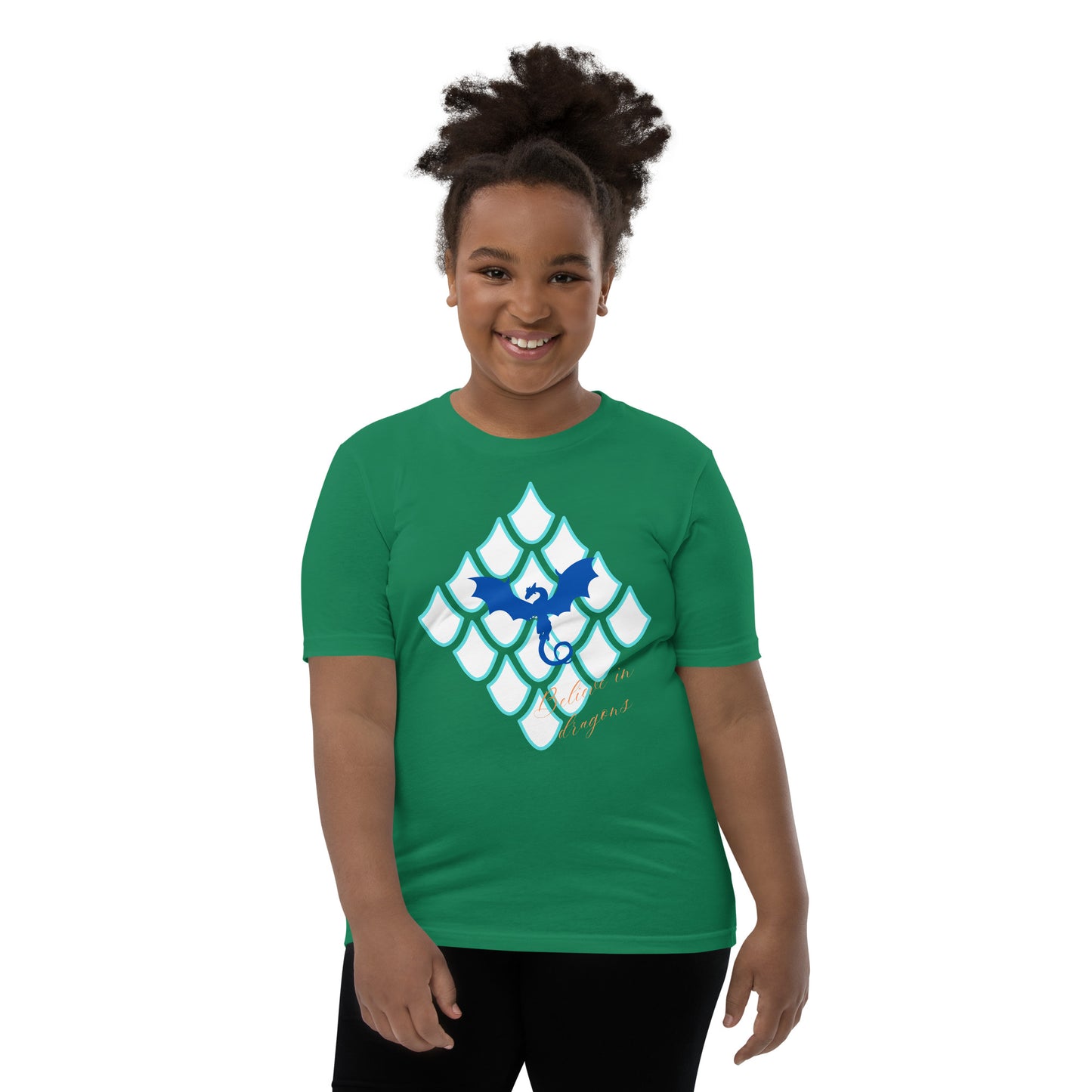 Believe In Dragons! Scale Up! Youth Short Sleeve T-Shirt - S&J Pictures