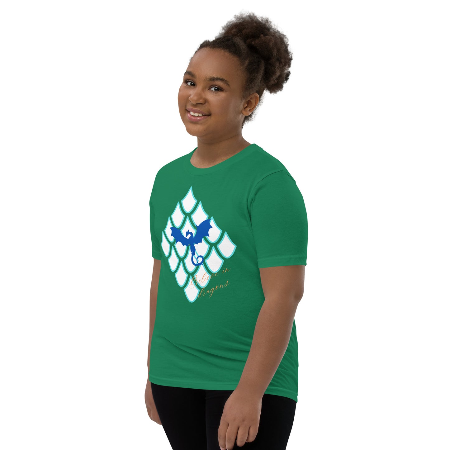 Believe In Dragons! Scale Up! Youth Short Sleeve T-Shirt - S&J Pictures