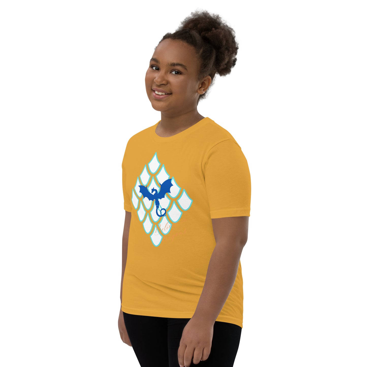Believe In Dragons! Scale Up! Youth Short Sleeve T-Shirt - S&J Pictures