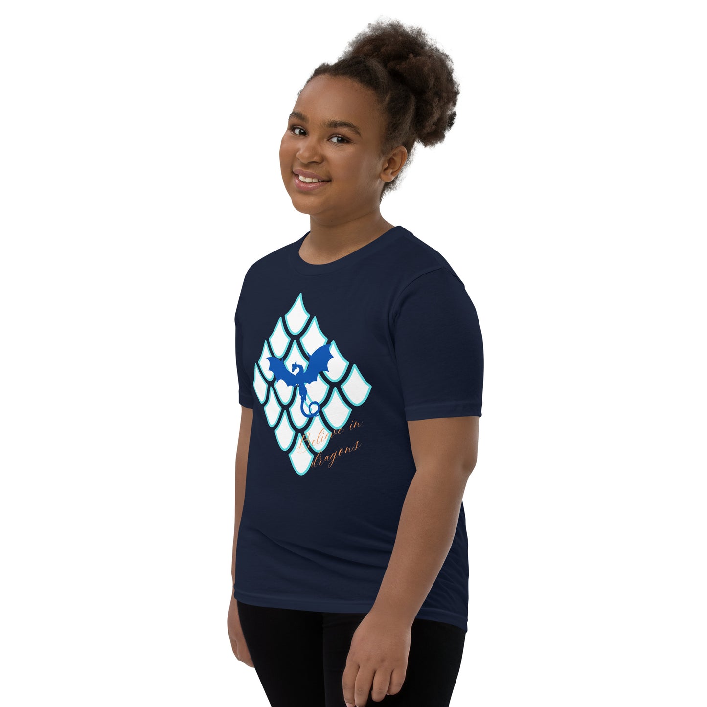 Believe In Dragons! Scale Up! Youth Short Sleeve T-Shirt - S&J Pictures