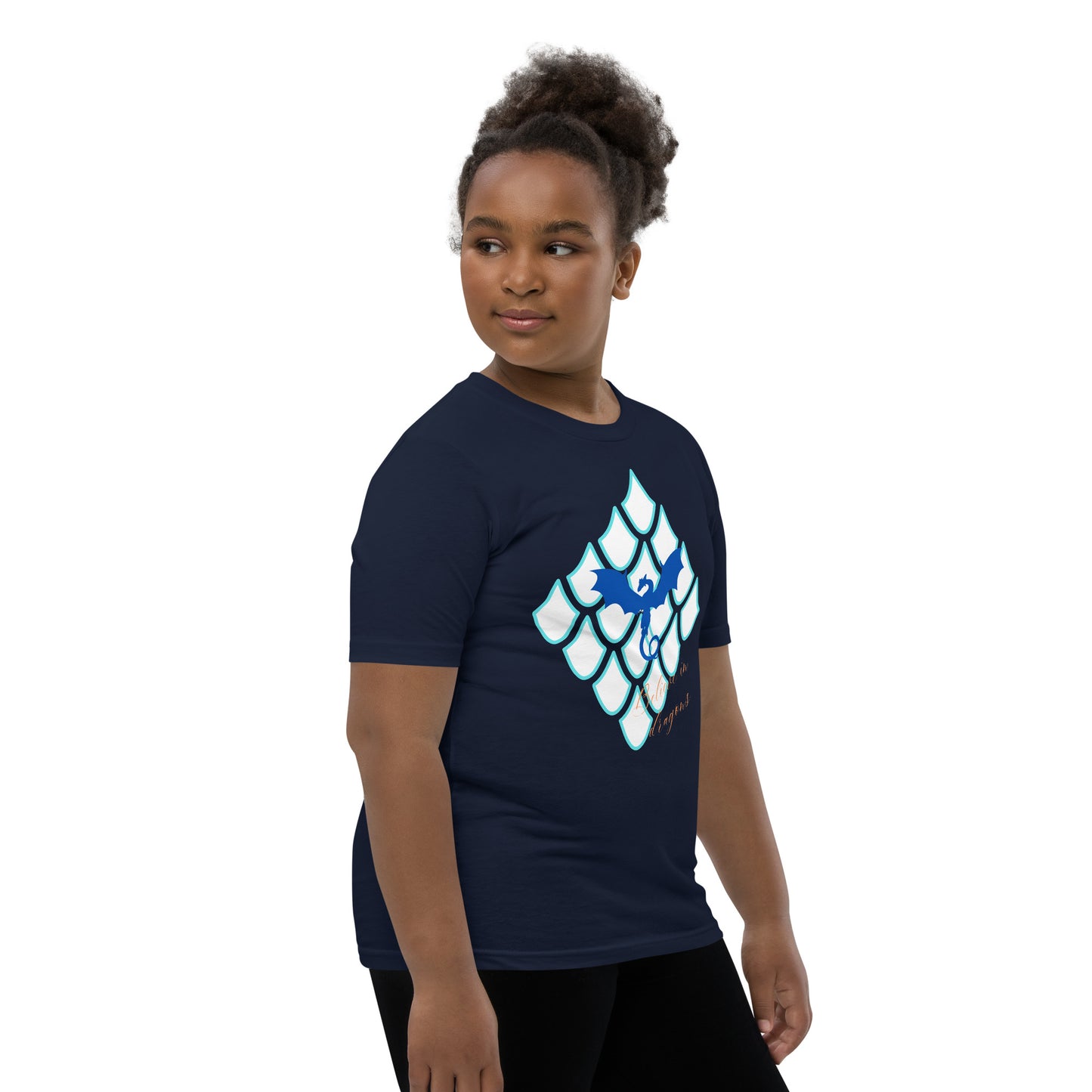 Believe In Dragons! Scale Up! Youth Short Sleeve T-Shirt - S&J Pictures