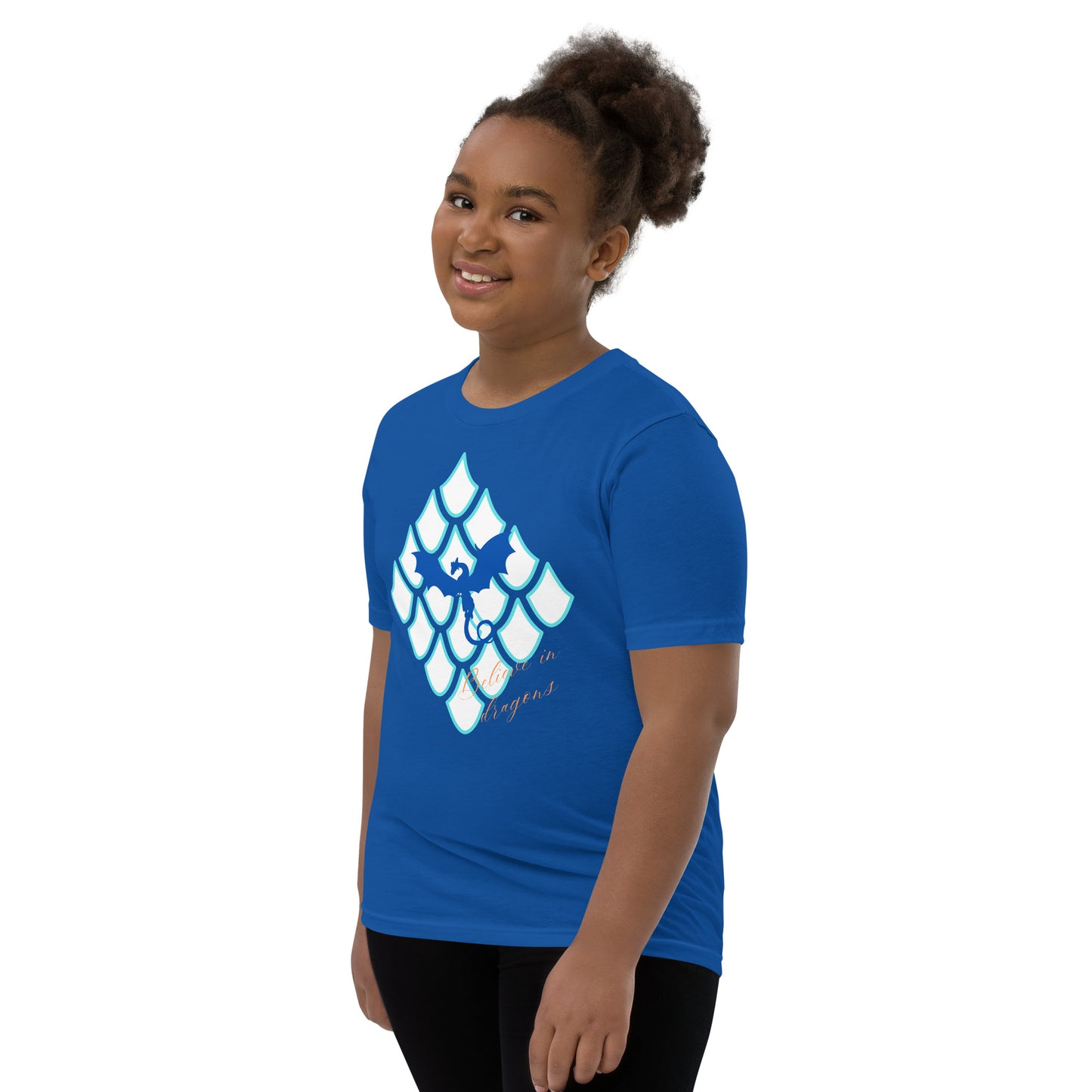 Believe In Dragons! Scale Up! Youth Short Sleeve T-Shirt - S&J Pictures