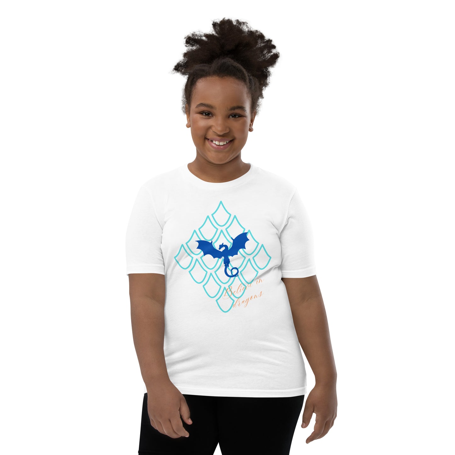 Believe In Dragons! Scale Up! Youth Short Sleeve T-Shirt - S&J Pictures