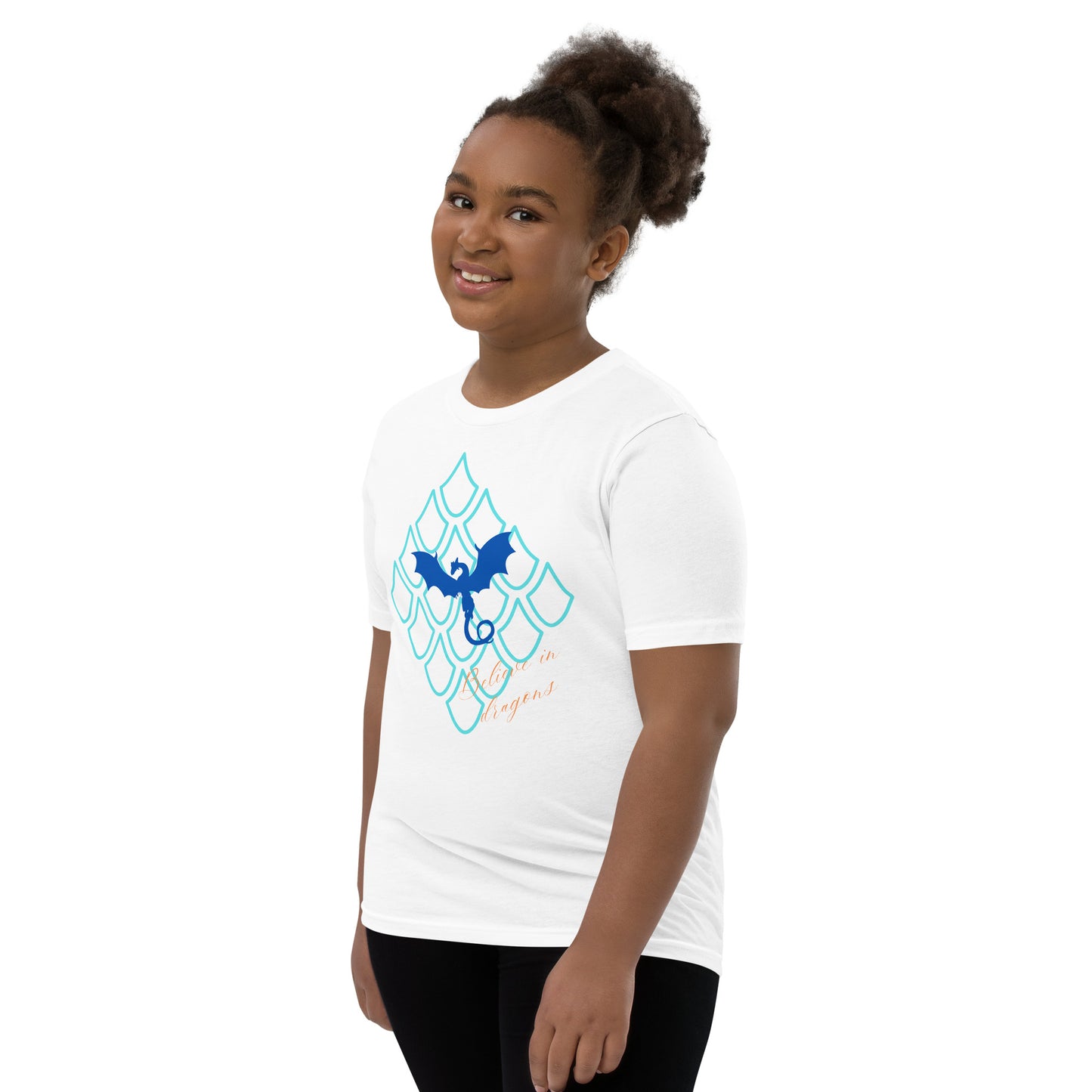 Believe In Dragons! Scale Up! Youth Short Sleeve T-Shirt - S&J Pictures