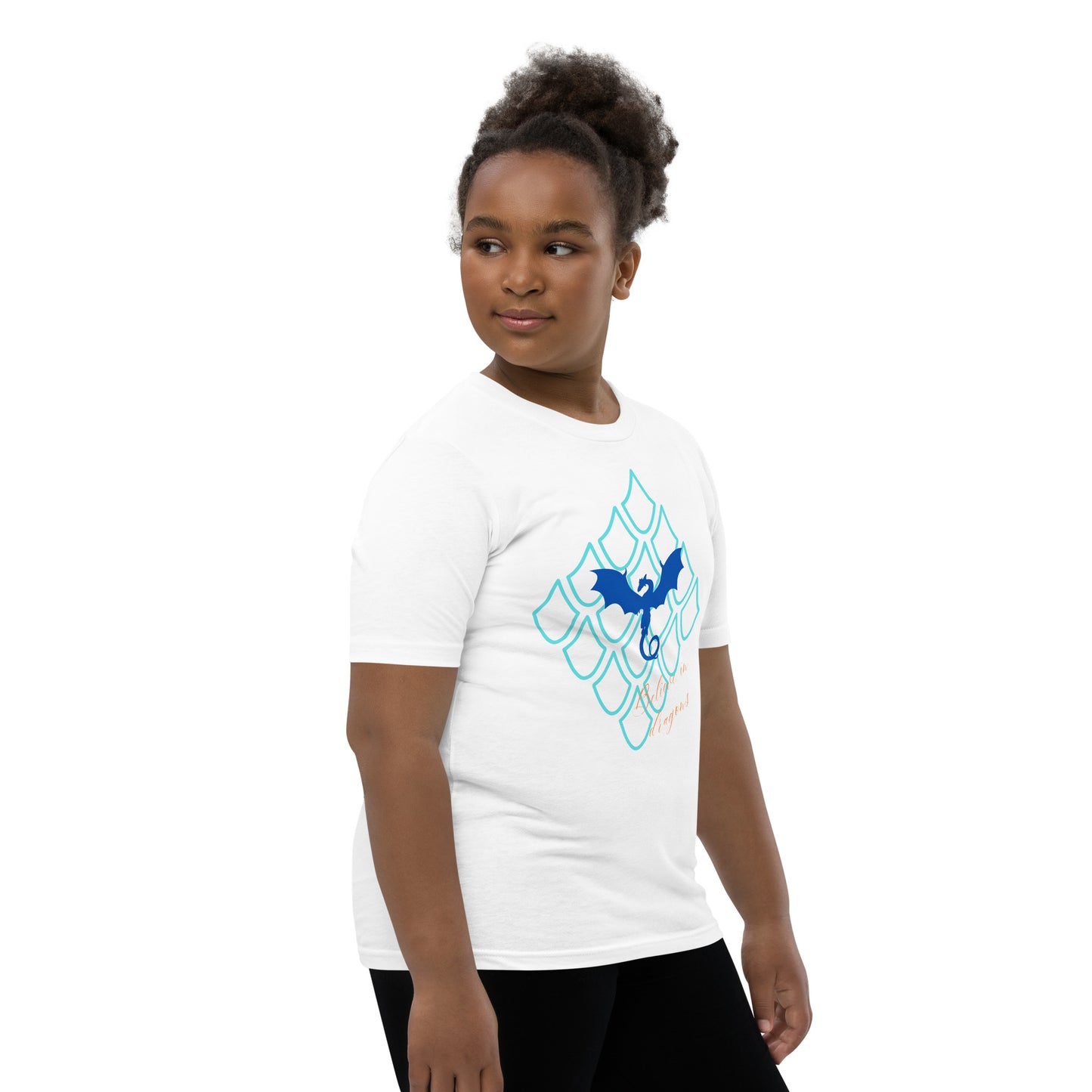 Believe In Dragons! Scale Up! Youth Short Sleeve T-Shirt - S&J Pictures