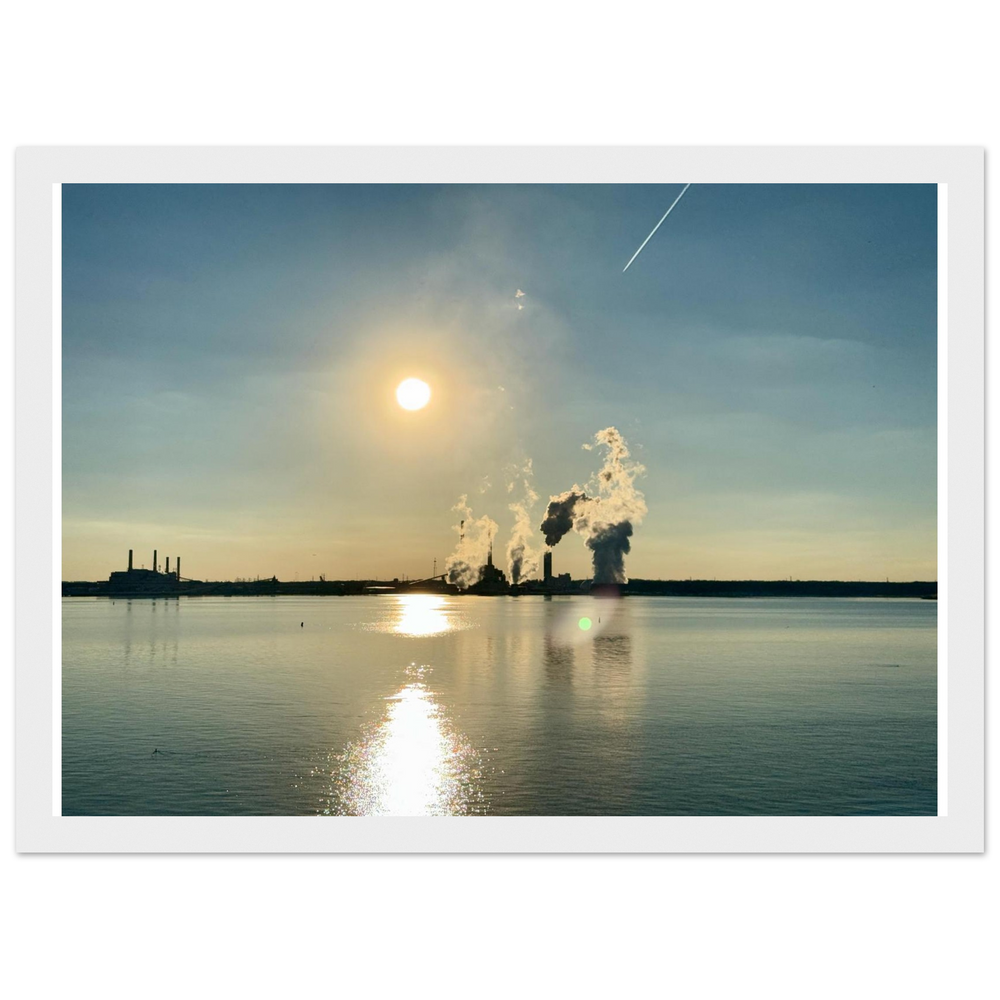 A view from Baltimore Harbor at sunset - Premium Matte Paper Wooden Framed Poster