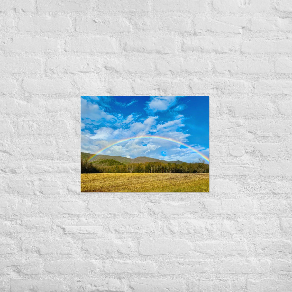 Rainbow on Christmas Day at Smokey Mountain Poster - National Park Art