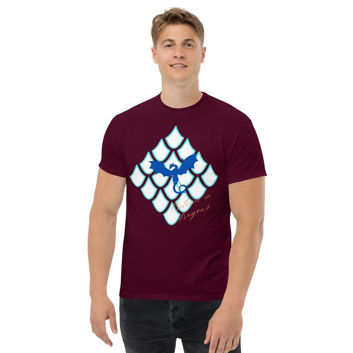 Believe In Dragons! Scale Up! Unisex T-Shirt - Dragon Lover Tee