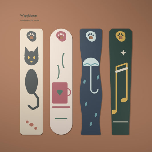 
Cozy Reading bookmark – Full set of 4