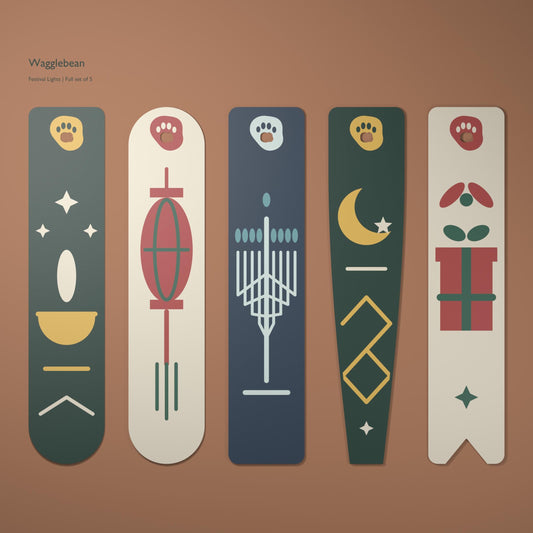 
Festival Lights bookmark – Full set of 5