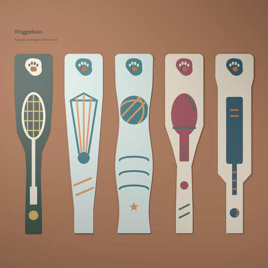 
Racket & Court Sports bookmark – Full set of 5