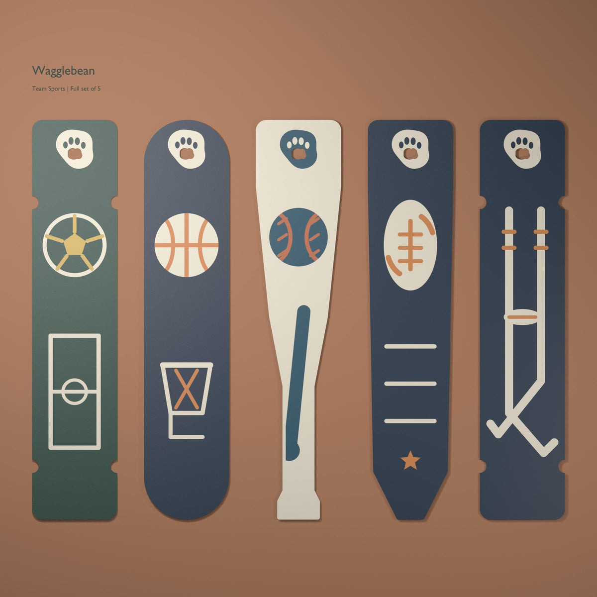 Team Sports bookmark – Full set of 5