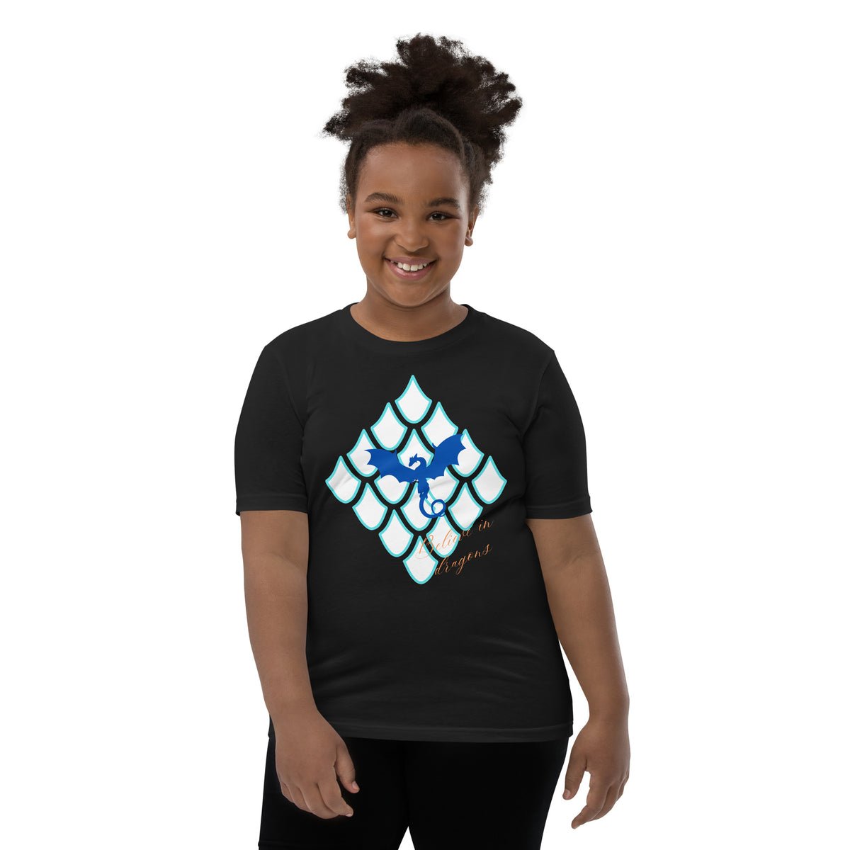 Believe In Dragons! Scale Up! Youth T-Shirt - Fantasy Kids Tee